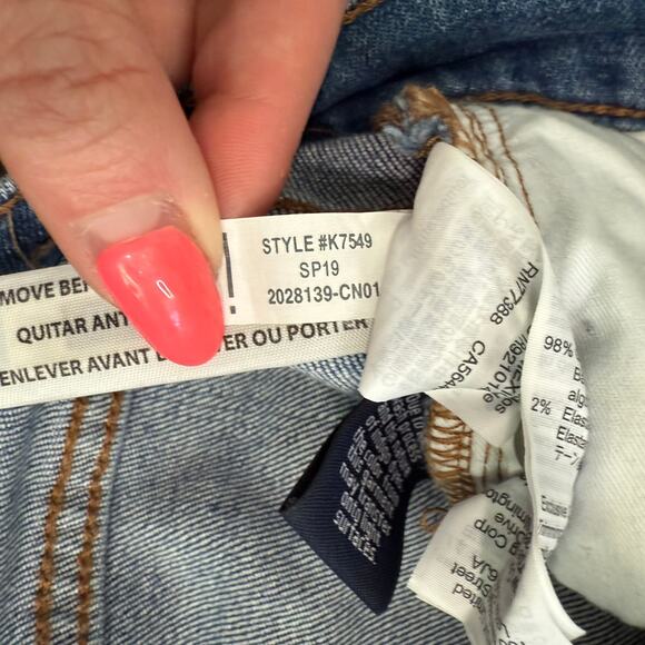 Madewell Blue Distressed Raw Hem Light Wash Stretch Perfect Vintage Jeans sz 26 - Picture 4 of 11